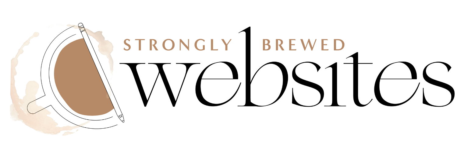 logo for strongly brewed websites, a website copywriting course by megan taylor