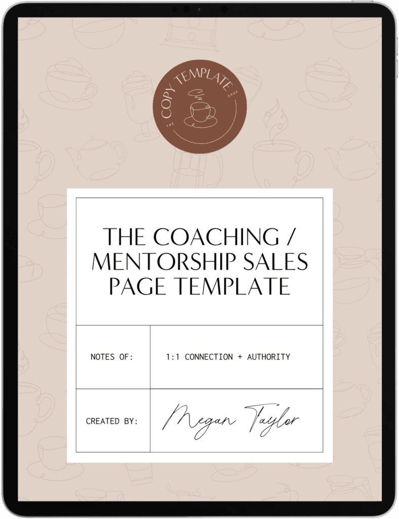Write Your Coaching Sales Page — Copy Template