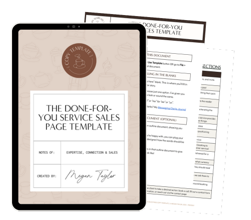 Done-for-you services page copy template