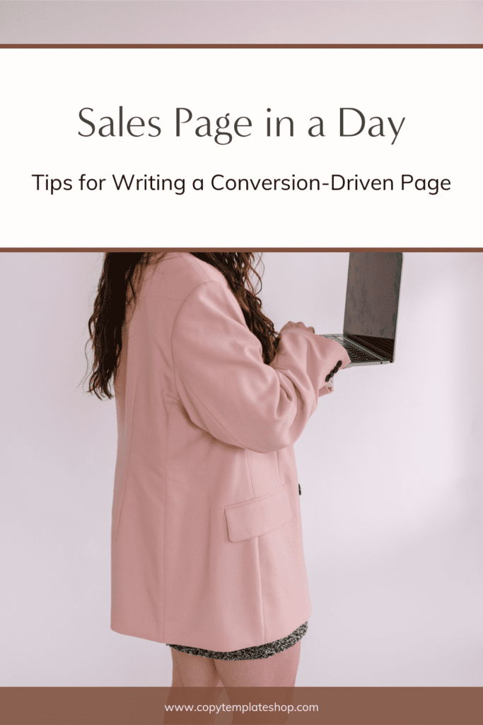 Sales Page in a Day: Tips for Writing a Conversion-Driven Page