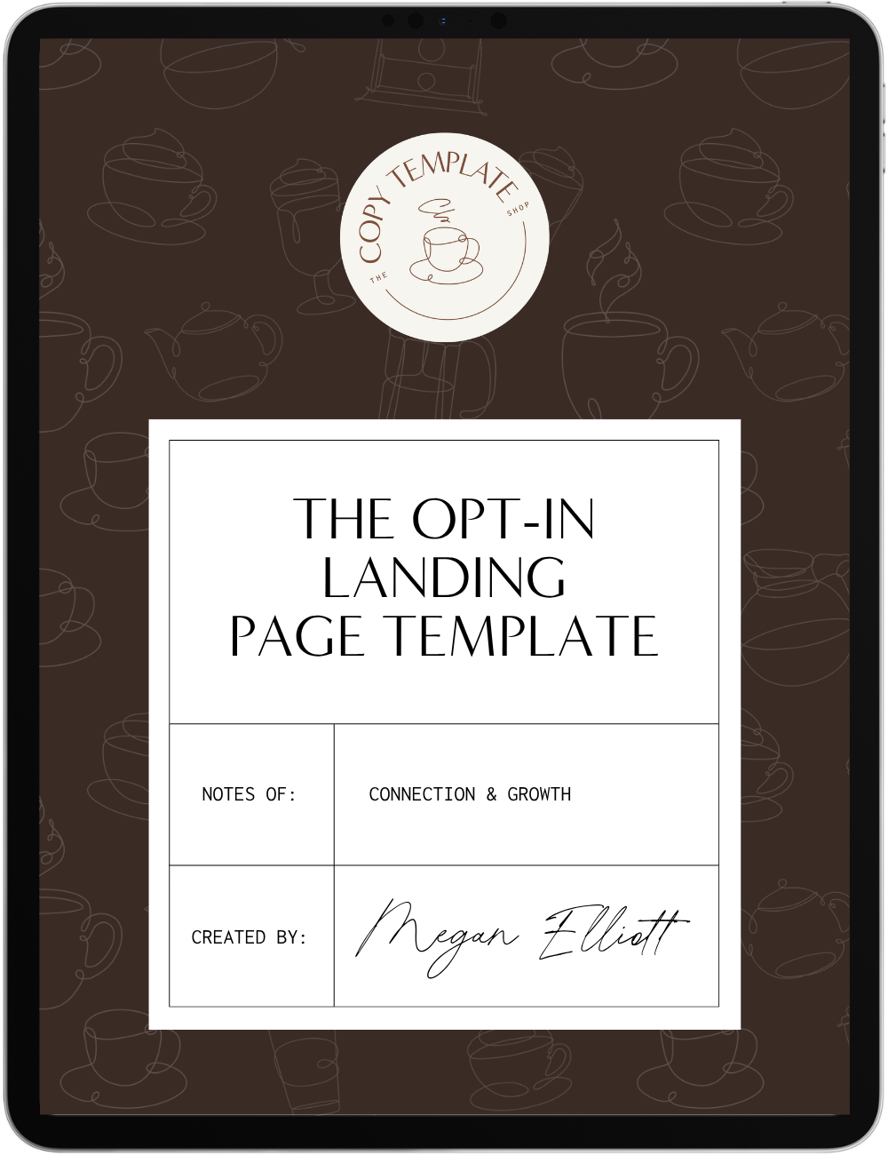 Opt-In Landing Page Template shown on a tablet