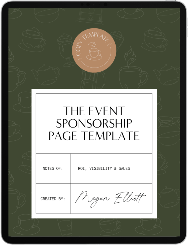 The Event Sponsorship Page Copy Template by The Copy Template Shop